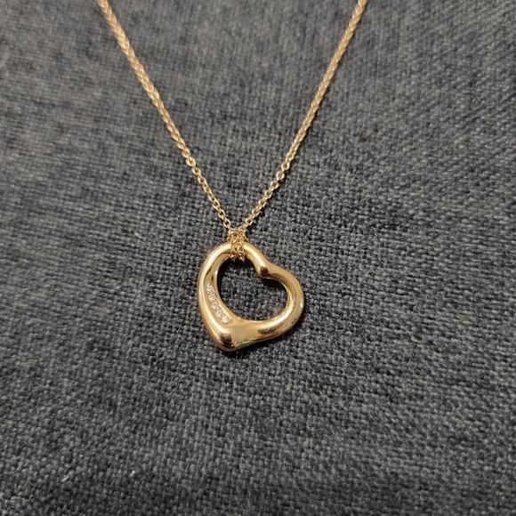 Tiffany Elsa Peretti gold necklace with diamonds - Picture 3 of 6